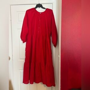 NWT Old Navy 4X Vibrant Seersucker Red Dress
